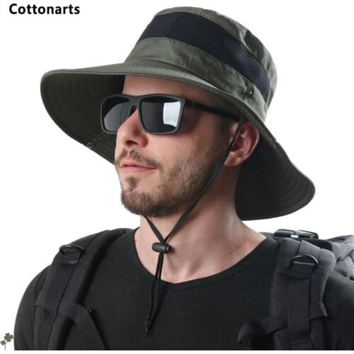 Solid Color Panama Bucket Hat Outdoor Sun Protection Sun Hats for Men Fashion Bob Boonie Summer Hat Visor Breathable Fishing Cap