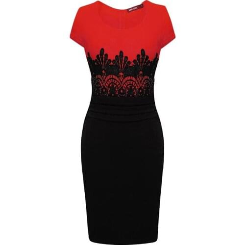 Hot Sales Summer Dress Women Midi Lace Bodycon Party Dresses Ladies Contrast Dress Cotton Rome Vestido X3