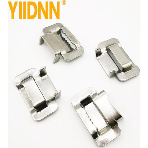 SUS304 Ear Buckle Stainless Steel, Ear-Lokt buckles for 1/4" Width banding, Pipe Clamp, Wing Seal for strapping, 100 PCS per box