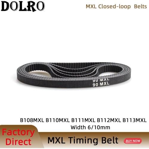 5/10pcs MXL Timing belt B108 B110 B111 B112 B113 Width 6/10mm Synchronous belt 86MXL 88MXL 89MXL 90MXL Pitch 2.032mm