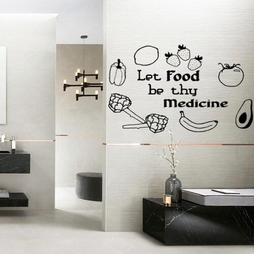 Diy let food be thy medicine Wallpaper Home Decoration Wall Sticker For kitchen Decor Decoration Murals