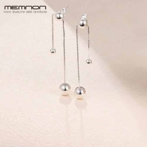 Memnon Christmas silver 925 String of Beads Drop Earrings for women 925 Sterling Silver aretes rose earring fashion Jewelry