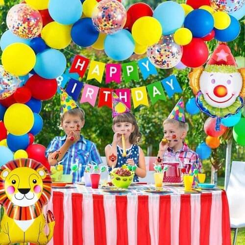Carnival Circus Party Supplies Balloons Garland Arch Kit Pastel Latex Balloon For Baby Shower Boy Birthday Party Decoration