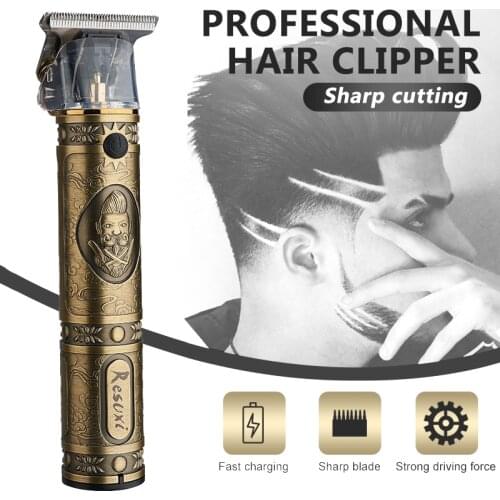 T9 Hair Trimmer USB rechargeable Clipper Barber Skeleton Cordless Trimmer Men Baldheaded Hair Clipper Hair Cutting Machine