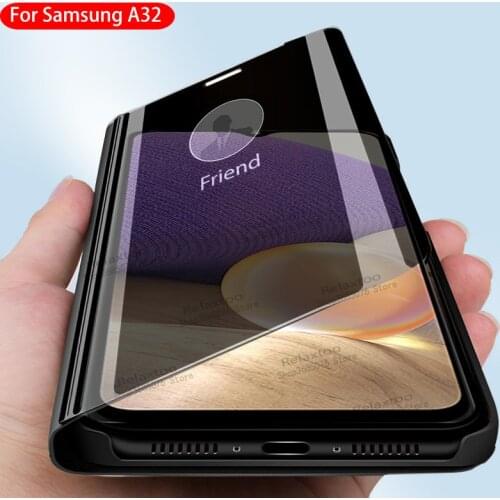 Smart mirror flip case For samsung galaxy a32 case magnetic stand phone cover For samsung a 32 32a sm-a325b a326 galaxya32 coque