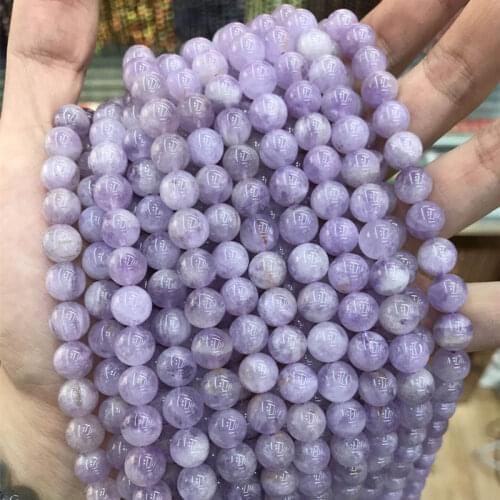 High Quality Natural Light Purple Amethysts Crystal Stone 6/8/10mm Smooth Round Necklace Bracelet Jewelry Loose Beads 38cm wk135