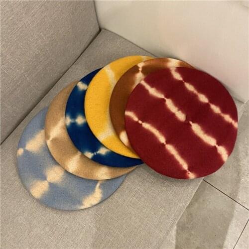 Japanese Tie Dyed Beret 100% Wool Painter Hat Womens Hat Retro Fashion Shopping Warm Hat Winter Hat