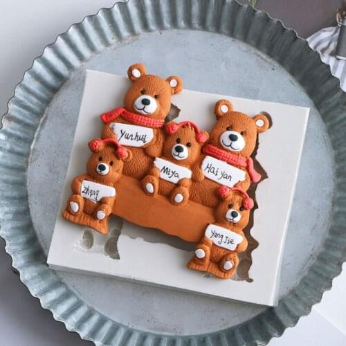 Animal Bear Home Silicone Mold Fondant Mould Cake Decorating Tool Chocolate, Gumpaste Mold, Sugarcraft ,Kitchen Gadgets