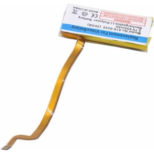 1x New 650mAh 616-0229 Battery For ipod Classic gen 6th 7th 80GB 120GB Thin 160GB / ipod 5/5.5 gen 30 GB battery