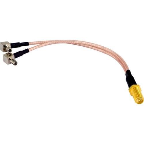 100pcs F Female to Y type 2 X TS9 Connector Splitter Combiner Cable Pigtail RG 316 cable