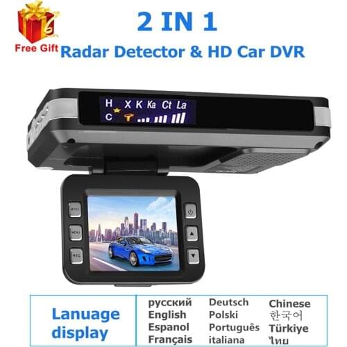 2021 Car DVR 2 in 1 Flow Radar Detector Video Recorder 1080P Car Dash Cam G-sensor Camera Dashcam Hidden Recorders NIght Vision
