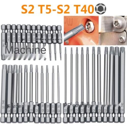 Plum Hollow Bit 11/12PCs 50/75/100mm * T5-T40 Peeling Bit Set