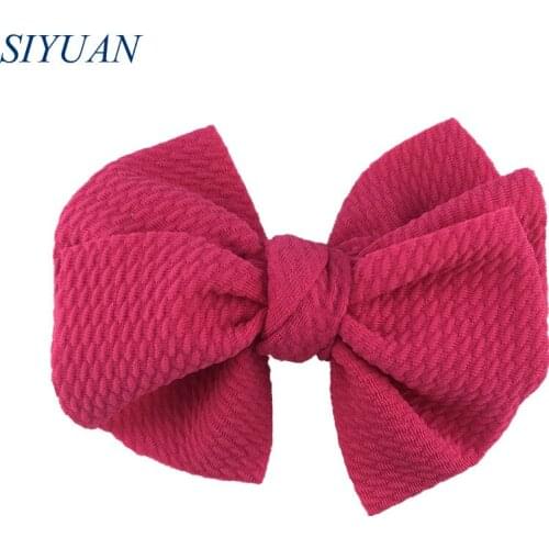 5pcs/lot 4.5'' Seersucker Waffle Hair Bow With/without Clip DIY Accessories for Headband Hairpin Bright Colors HDJ157