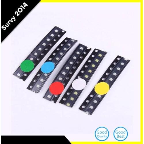 50pcs/lot 5 Colors SMD 0805 Led Ultra Bright Red/Green/Blue/Yellow/White Water Clear LED Light Diode diy electronics