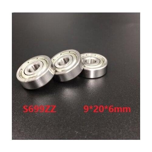50pcs/lot 9x20x6mm S699ZZ S699 ZZ S699 Z 699ZZ bearing 9*20*6mm Double Cover Stainless Steel Deep Groove Ball Bearing Mini