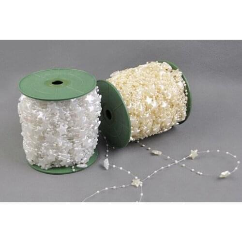 60m/roll 15mm DIY Accessories Artificial star Pearls Bead curtain Chain garland Christmas Wedding party Hanging Decoration