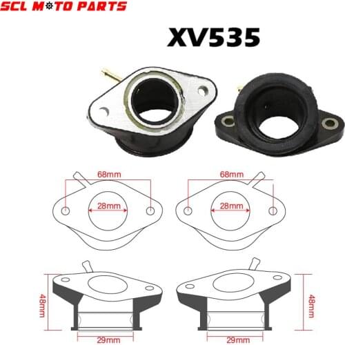 ALconstar-Carburetor Adapter Intake Manifold Pipe For Yamaha XV400 XV 400 Virago 91-94 XV535 XV 535 88-01 XV500 XV 500 1992-1998