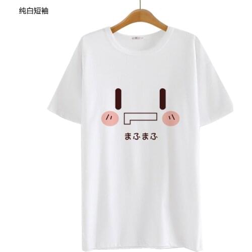 Anime nico mafumafu Cosplay T-shirt Casual Polyester Short Sleeve Cute Print Harajuku Style T-Shirt Size S-2XL