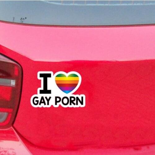 Car Sticker LGBT Rainbow I Love Gay Porn Funny Creative Reflective Decoration For Trunk Tail Auto Tuning Styling D18