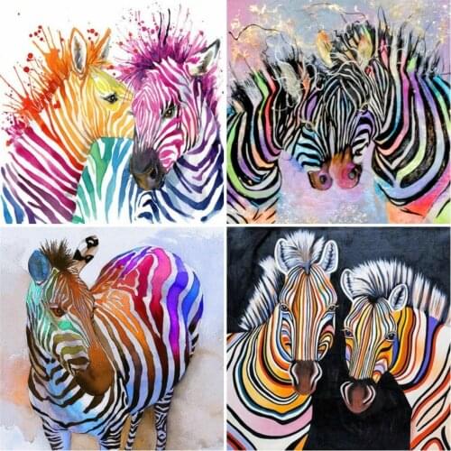AZQSD 5D Diamond Painting Zebra Full Square/round Drill Diamond Embroidery Animals Mosaic Rhinestones Pictures Decor Gift