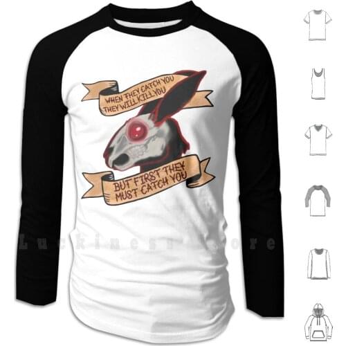 Black Rabbit Of Inle ( Plain Background ) Hoodie Long Sleeve Black Rabbit Of Inle Watership Down Books Rabbits