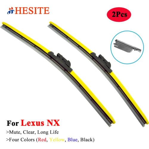 HESITE Color Wiper Blades For Lexus NX Cars NX200T NX300H NX300 Accessories 2015 2019 2Pcs Red Yellow Blue Front Wipers 26"+16"