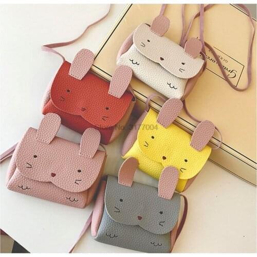 DHL 200pcs Girls Cute Cartoon Rabbit PU Messenger Crossbody Bag Shoulder Backpacks Wallet