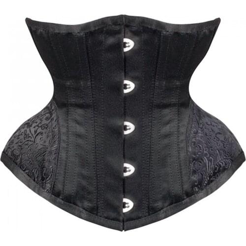 Womens Corset Top Steampunk Steel Boned Sexy Corsets for Women Slimming Waist Trainer Belt Modeling Strap Lace Up Bustier Black