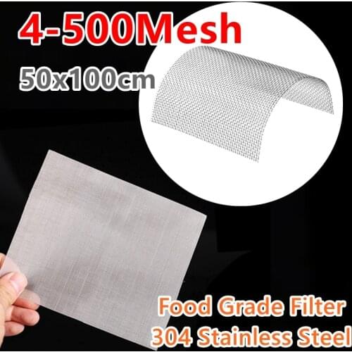 Food Grade 304 Stainless Steel Filter Mesh Home Kitchen Food Bean Powder Oil Filter Net Metal Water Filtration Screen Strainers