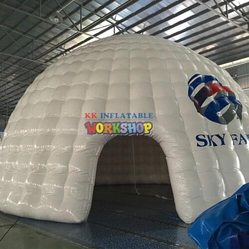 Inflatable white snow igloo, inflatable air dome house