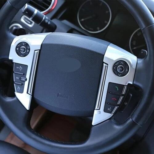ABS Chrome Car Steering Wheel Button Cover Trim Sticker For Land Rover Discovery 4 Range Rover Sport Freelander 2 Accessories