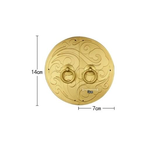 Chinese antique pure copper handle lock cabinet shoe wardrobe door all copper antique handle engraved round handle