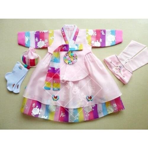 HOT Korean Traditional Dress Girl Birthday Party Princess Dress Korean Traditional Hanbok Child Dress Girl Dress