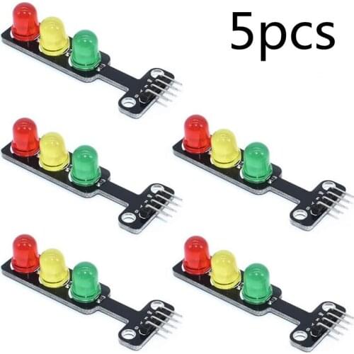 5pcs/lot 5MM 5V Mini Traffic Light Red Yellow Green LED Display Module Creative DIY for Arduino DIY Project