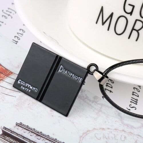 Fashion Anime Death-Note Necklace Rope Leather Choker Black Note Book Model Pendant Necklace For Women And Men Accessory