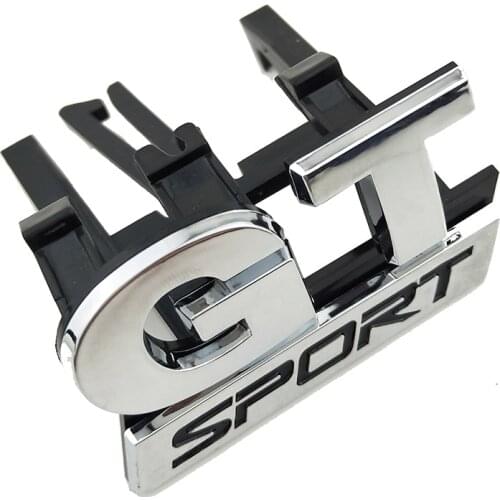New Car-styling Sticker ABS Chrome GT SPORT Front Grille Badge Emblem Sticker for Universal Car Sticker Car Accessories