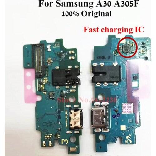 Original USB Charging Dock Port Flex cable For Samsung A30 A305F Charger plug With Earphone Jack Microphone Replacement parts