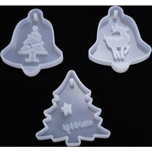 DIY crystal gel mould Christmas tree elk hanging pendant bag ornament silicone mold