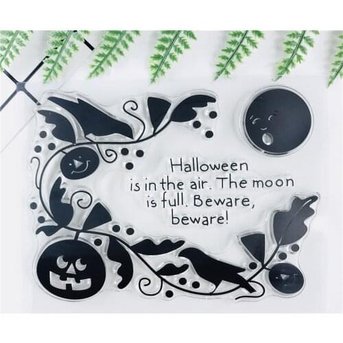 13*10 Halloween Transparent Clear Stamps Bullet Journal Seal For DIY Scrapbooking Rubber Stamp Sentiment Photo Album Card Making