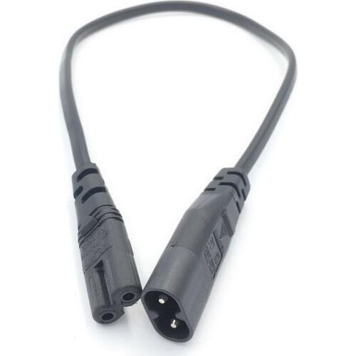 Drop Ship&Wholesale IEC 320 2-Pin C7 Female To C8 Male Figure 8 Power Adapter Extension Cable 30CM