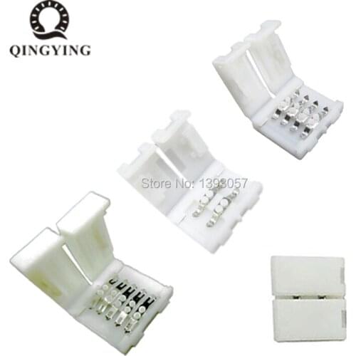 50PCS 8mm 10mm 2 pin 4 pin Quick LED Strip Connectors Free Solder for 3528 5050 RGB Color LED Strip Light