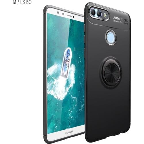 MPLSBO Luxury Magnetic Ring Bracket Phone Case For Huawei Y9 2018 P9 P8 lite Nova 2 on Honor 10 9 Case Soft Silicone Back Cover