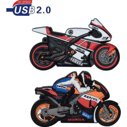 Cartoon motorcycle usb flash drive 128GB 64GB 32GB 16GB 4GB real capacity memory stick motorbike pen drive lovely gift pen drive