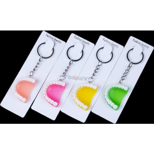 4pcs Dental Gift Tooth Keychain Resin Molar Upper Jaw Shape Model For Dental Decoration Ornament Gift