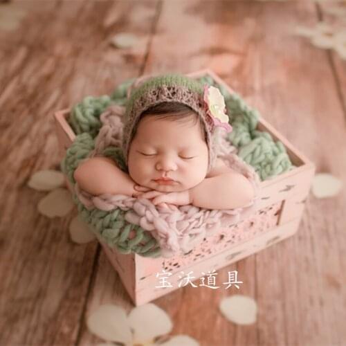 Knitted blanket layer Baby Chunky Crochet blanket basket stuffer filler Photo prop Layer fabric