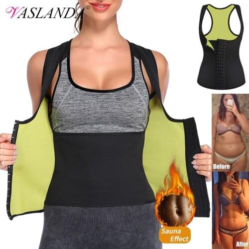 Women Neoprene Waist Trainer Corset Slimming Vest Body shaper Cincher Workout Tops Shaperwear Weight Loss Sauna Shirt Fat Burner