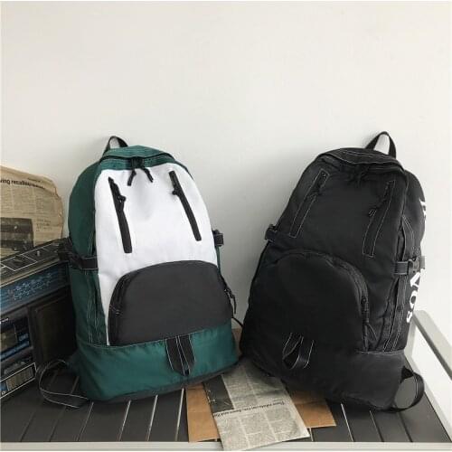 Harajuku Women Nylon Backpack men travel backbag Cool Bookbag Fashion College Student school bags for teenager girls boys 2021