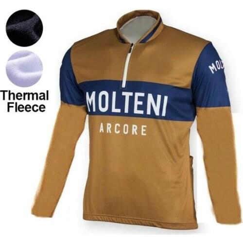 WINTER FLEECE THERMAL Long Cycling Jerseys 2018 MOLTENI ARCORE Retro Classical Mtb Long Sleeve Men Bike Wear Cycling Clothing