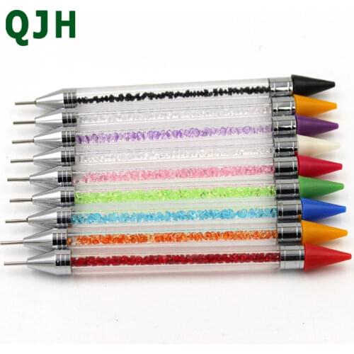 1pcs Dual-ended Nail Dotting Pencil Crystal Beads Rhinestone Studs Picker Wax Pen Manicure Nail Art Tool Diamond Painting pen