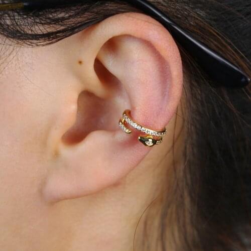 1 piece snake clip on earring gold color no piercing ear cuff for women